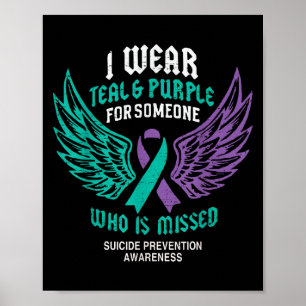 Retro I Wear Teal & Purple For Someone Who Is Poster