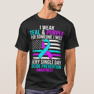 Retro I Wear Teal Purple For Someone Prevention T-Shirt