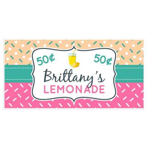 Retro Ice Cold Lemonade Stand Summer Sign Banner
