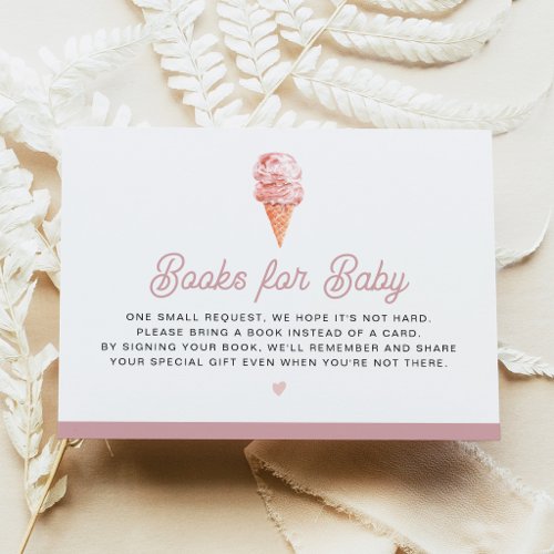 Retro Ice Cream Baby Shower Books for Baby Card