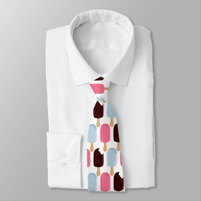 Retro Ice Cream Bars Neck Tie (Tied)
