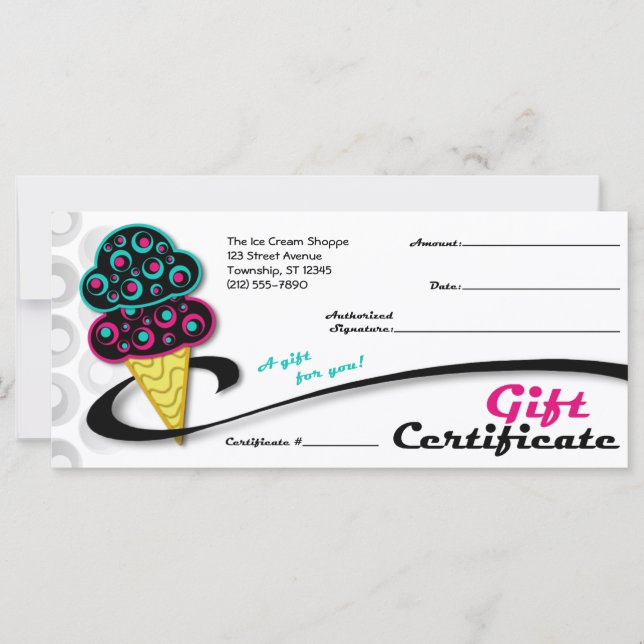 Retro Ice Cream Cone - Gift Certificates (Front)