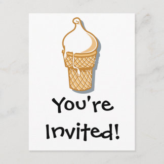retro ice cream cone invitation