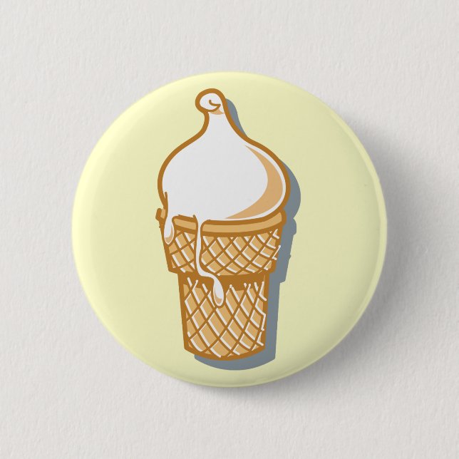 retro ice cream cone pinback button (Front)