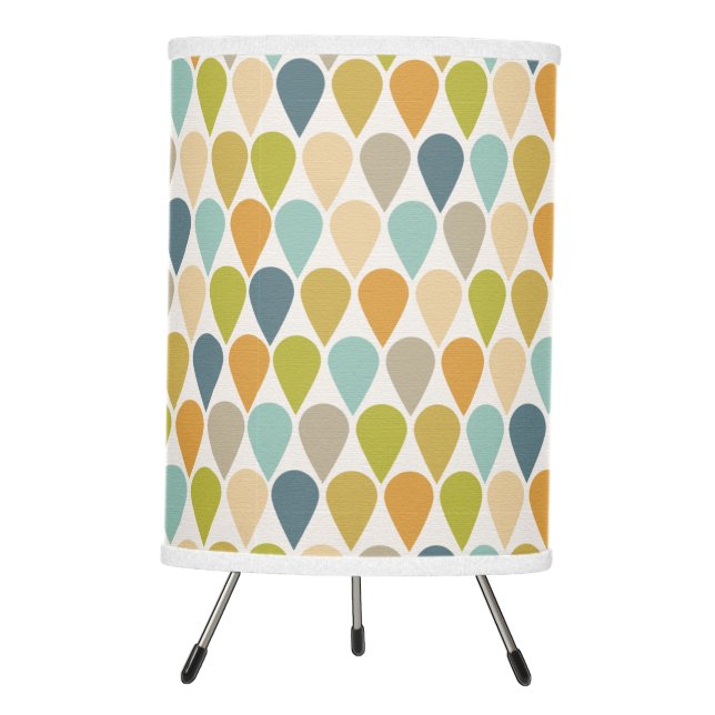 Retro Ice Cream Pattern Mid-century Modern Tripod Lamp (Front)