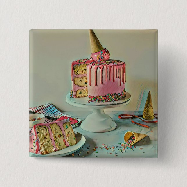 Retro ice cream popsicle button (Front)