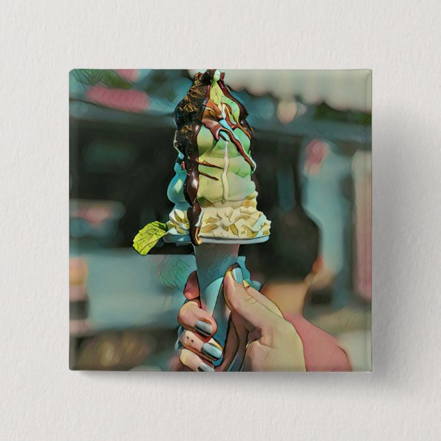 Retro ice cream popsicle button (Front)