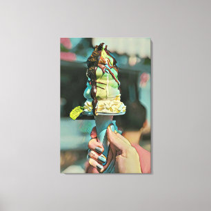Retro ice cream popsicle canvas print