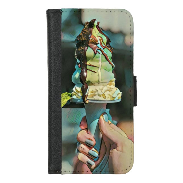 Retro ice cream popsicle iPhone wallet case (Front)