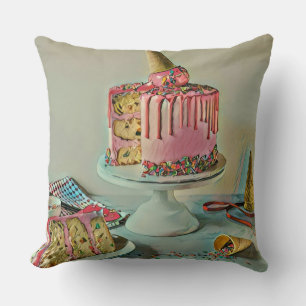 Retro ice cream popsicle throw pillow