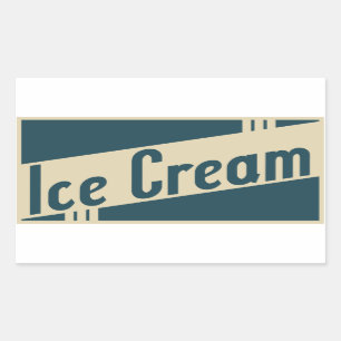 retro ice cream rectangular sticker