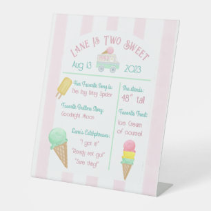 Retro Ice Cream Social Birthday Milestone Sign