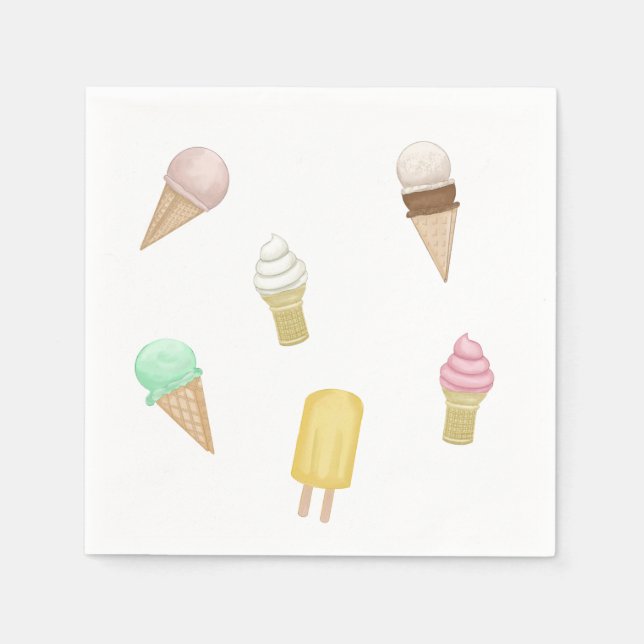 Retro Ice Cream Social Sweet Treats Napkins (Front)