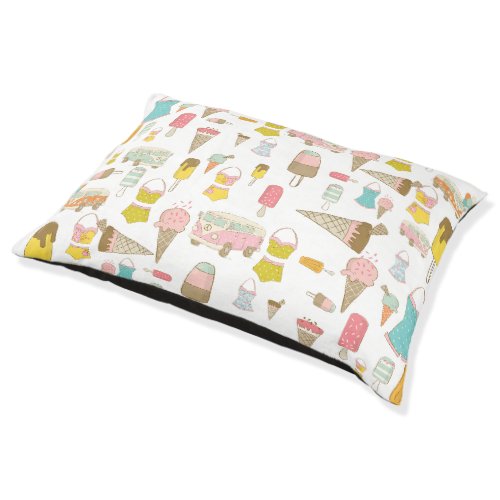 Retro Ice Cream Summer Party  Pet Bed