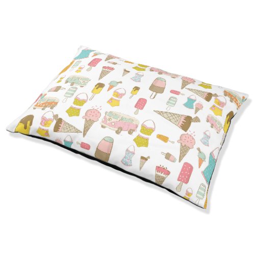 Retro Ice Cream Summer Party  Pet Bed