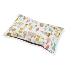 Retro Ice Cream Summer Party Pet Bed