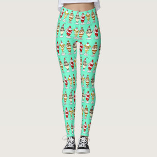Retro Ice Cream Sundaes Leggings