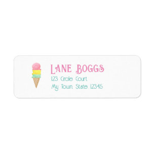 Retro Ice Cream Truck Birthday Party Label