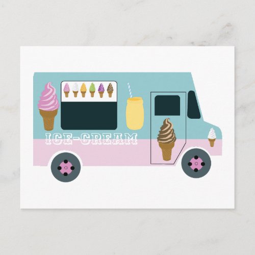 Retro Ice Cream Truck Postcard