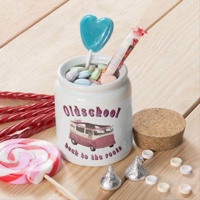 Retro Ice Cream Van Oldschool Vibes Tee Candy Jar (In Situ)