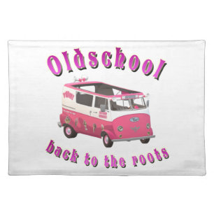 Retro Ice Cream Van Oldschool Vibes Tee Cloth Placemat