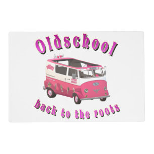 Retro Ice Cream Van Oldschool Vibes Tee Placemat
