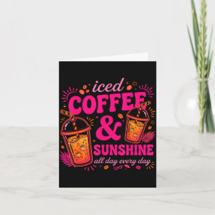 Retro iced coffee & sunshine funny summer card
