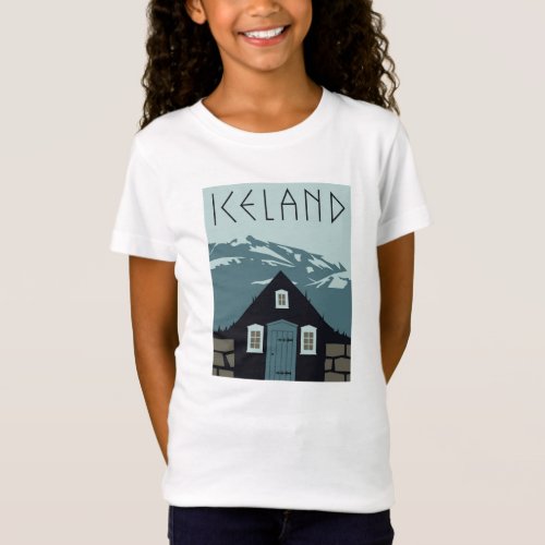 Retro Iceland Travel Poster T_Shirt