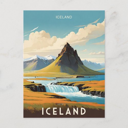 Retro Icelandic Adventure Iceland Postcard