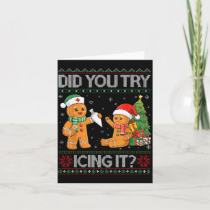 Retro Icu Nurse Christmas Gingerbread Did You Try Card