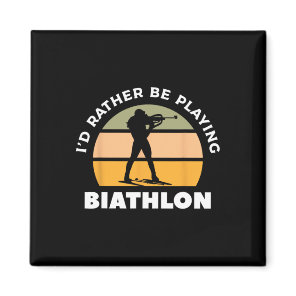Retro I'd Rather Be Playing Biathlon Biathlete 1  Magnet