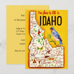 Retro Idaho Map Moving Announcement
