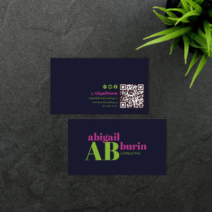 Retro IG Facebook Youtube Social Media QR Code Business Card