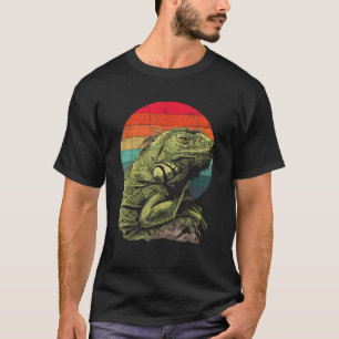 Retro Iguana Sunset Reptile Herpetologist T-Shirt