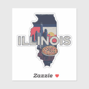 Retro Illinois Sticker