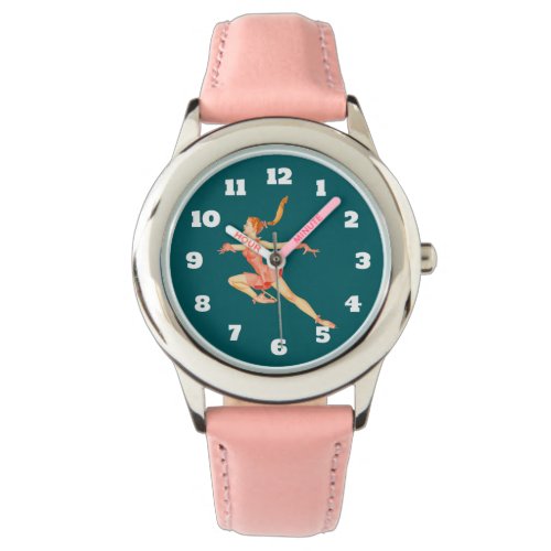 Retro Image of A Figure Skater In A Pink Outfit Watch