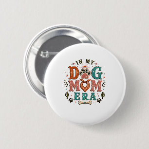 Retro In My Dog Mom Era Women’s T-Shirt Button