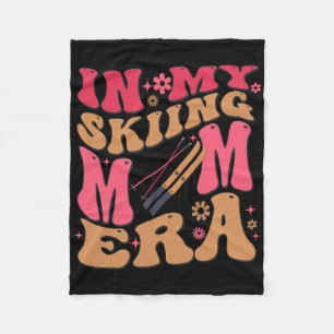 Retro In My Skiing Mom Era Mama Boy Fleece Blanket