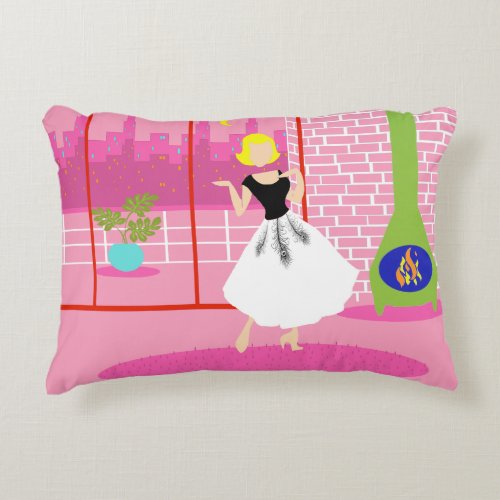 Retro In the Pink Accent Pillow