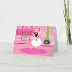 Retro In the Pink Greeting Card