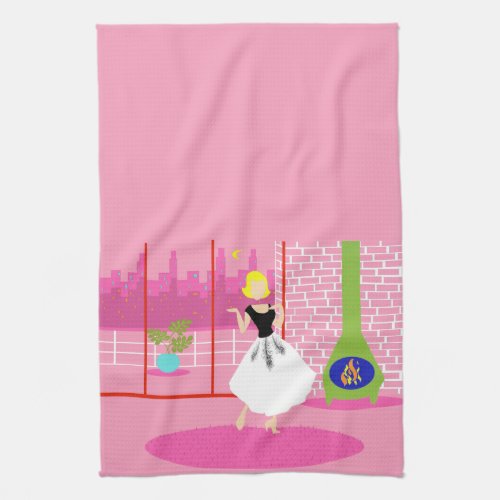 Retro In the Pink Kitchen Towel
