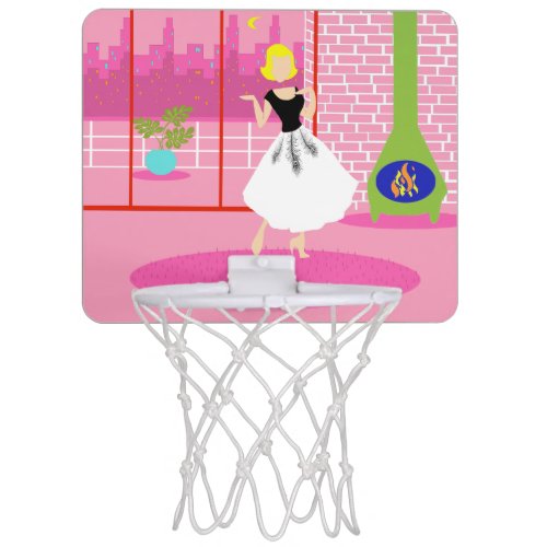 Retro In the Pink Mini Basketball Hoop