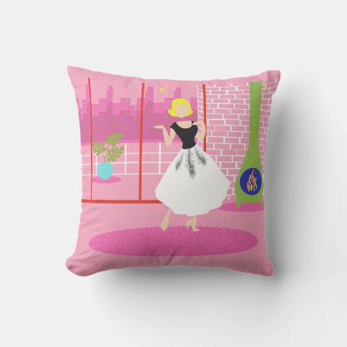 Retro In the Pink Outdoor Pillow