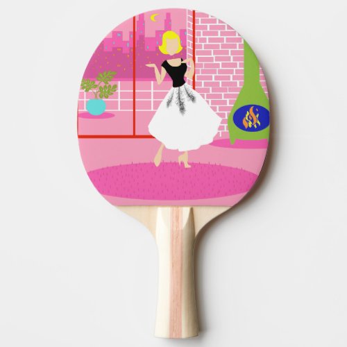 Retro In the Pink Ping Pong Paddle