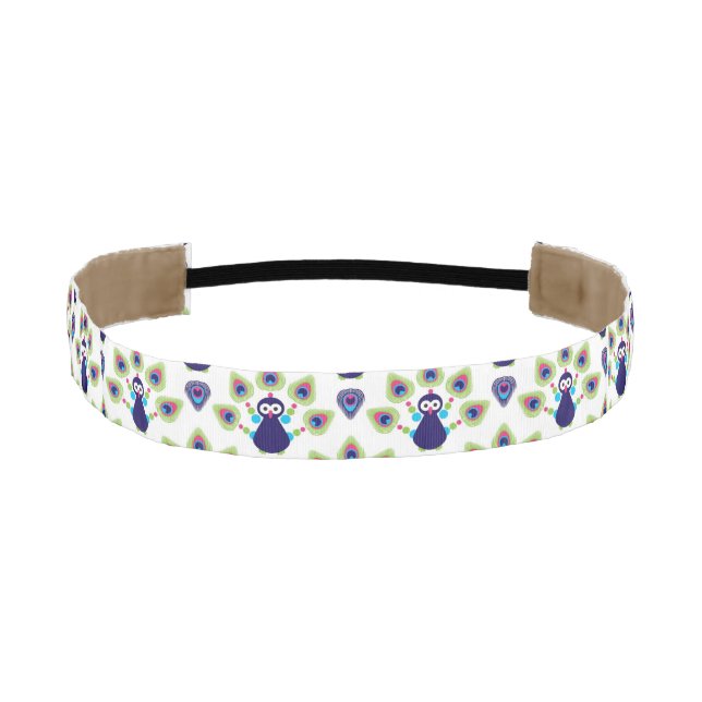 retro india exotic peacock athletic headband (Front)