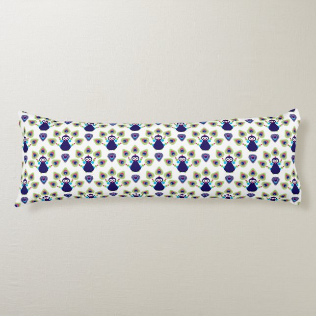 retro india exotic peacock body pillow (Front)
