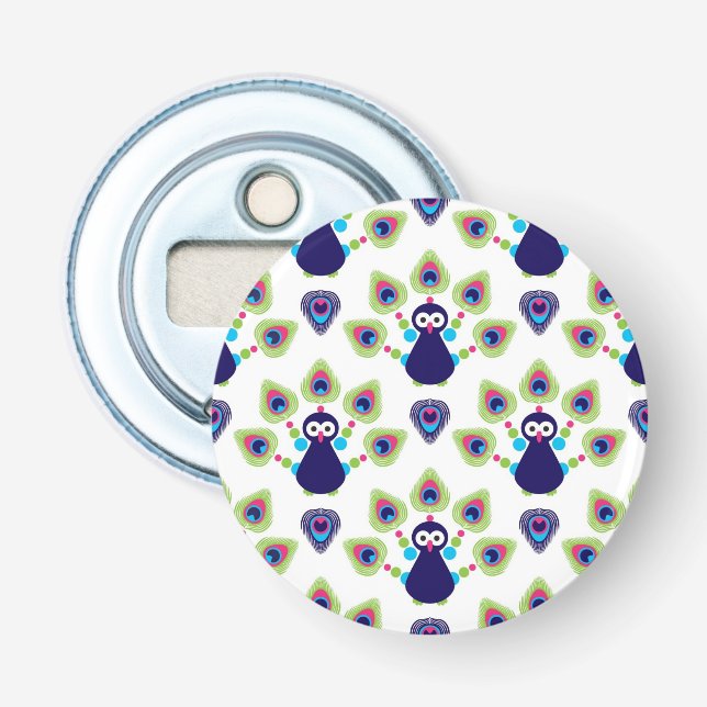 retro india exotic peacock bottle opener (Front)