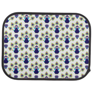 retro india exotic peacock car mat