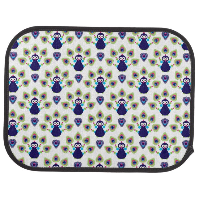 retro india exotic peacock car mat (Rear)