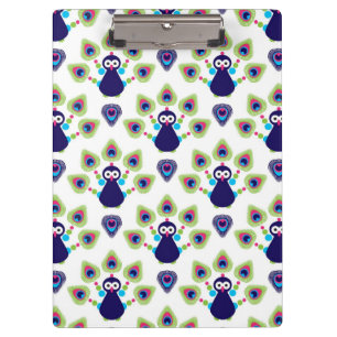 retro india exotic peacock clipboard